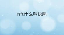 nft什么叫快照 Nft快照是什么