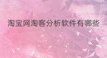 淘宝网淘客分析软件有哪些 淘宝淘客有哪些