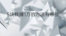 5块钱赚1万的方法有哪些 赚3万块钱的方法