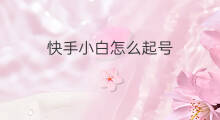 快手小白怎么起号 小白怎么起号