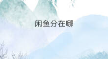闲鱼分在哪 闲鱼云鱼在哪