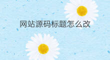 网站源码标题怎么改 网站标题怎么改源码