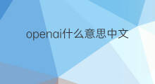 openai什么意思中文 openai中文是什么意思