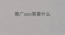 推广seo需要什么 推广seo需要什么条件