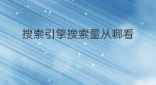 搜索引擎搜索量从哪看 搜索引擎搜索方法