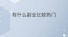 有什么副业比较热门 有什么副业比较省钱的