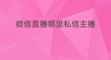 微信直播哪里私信主播 微信直播怎样才能私信主播