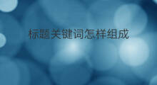 标题关键词怎样组成 关键词如何组成标题