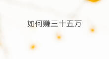 如何赚三十五万 做什么每年能赚十五万呢