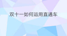双十一如何运用直通车 双十一后直通车怎么开通