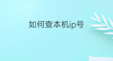 如何查本机ip号 如何查本机ip和硬盘号