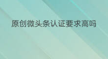 原创微头条认证要求高吗 原创微头条认证要钱吗