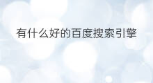 有什么好的百度搜索引擎 百度搜索引擎搜索技巧
