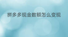 拼多多现金数额怎么变现 拼多多如何快速变现金
