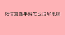 微信直播手游怎么投屏电脑 微信电脑直播如何投屏