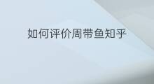 如何评价周带鱼知乎 如何评价知乎知乎