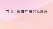 白山百度推广排名找哪家 百度推广排名哪家好