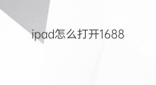 ipad怎么打开1688 ipad怎么禁止打开快手