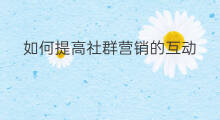 如何提高社群营销的互动 社群营销如何提高流量