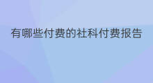 有哪些付费的社科付费报告 付费的英语有哪些