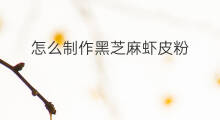 怎么制作黑芝麻虾皮粉 黑芝麻虾皮怎么磨成粉