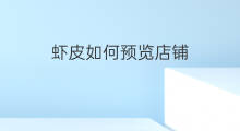 虾皮如何预览店铺 快手店铺预览在哪里