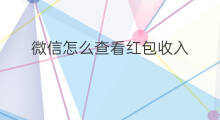 微信怎么查看红包收入 微信如何查看红包总收入