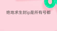 绝地求生封ip是所有号都上不去吗 绝地求生2封号锁ip吗