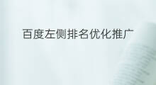百度左侧排名优化推广 如何提高百度推广左侧排名