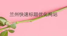 兰州快速标题优化网站 兰州网站优化排名