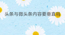 头条与微头条内容要垂直吗 微头条内容垂直吗