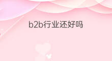 b2b行业还好吗 b2b行业分类