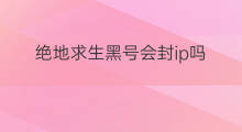 绝地求生黑号会封ip吗 绝地求生2封号锁ip吗