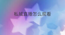 私域直播怎么观看 怎么私域直播