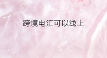 跨境电汇可以线上 跨境电商如何电汇