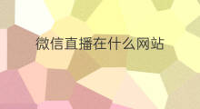 微信直播在什么网站 微信直播哪个网站好