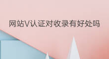 网站V认证对收录有好处吗 提交网站收录的好处