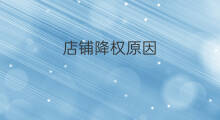 店铺降权原因 店铺降权的原因