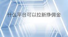 什么平台可以拉新挣佣金 淘菜菜如何拉新挣佣金