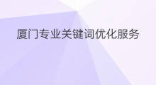 厦门专业关键词优化服务 厦门关键词优化
