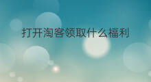 打开淘客领取什么福利 为什么淘客没有新人福利
