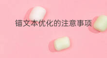 锚文本优化的注意事项 网站优化锚文本的注意事项