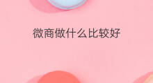 微商做什么比较好 现在微商做什么比较好