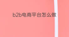 b2b电商平台怎么做 本土b2b平台怎么做
