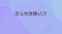 怎么快速赚65万 如何赚65万