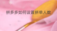 拼多多如何设置拼单人数 拼多多多多支付怎么设置