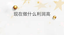 现在做什么利润高 什么利润高