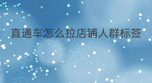 直通车怎么拉店铺人群标签 直通车怎么查人群