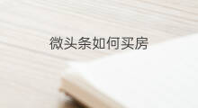 微头条如何买房 买房怎么上微头条