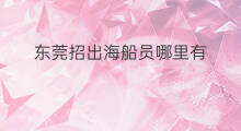 东莞招出海船员哪里有 资阳招出海船员哪里有
